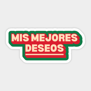 Spanish Mis Mejores Deseos Typography Sticker